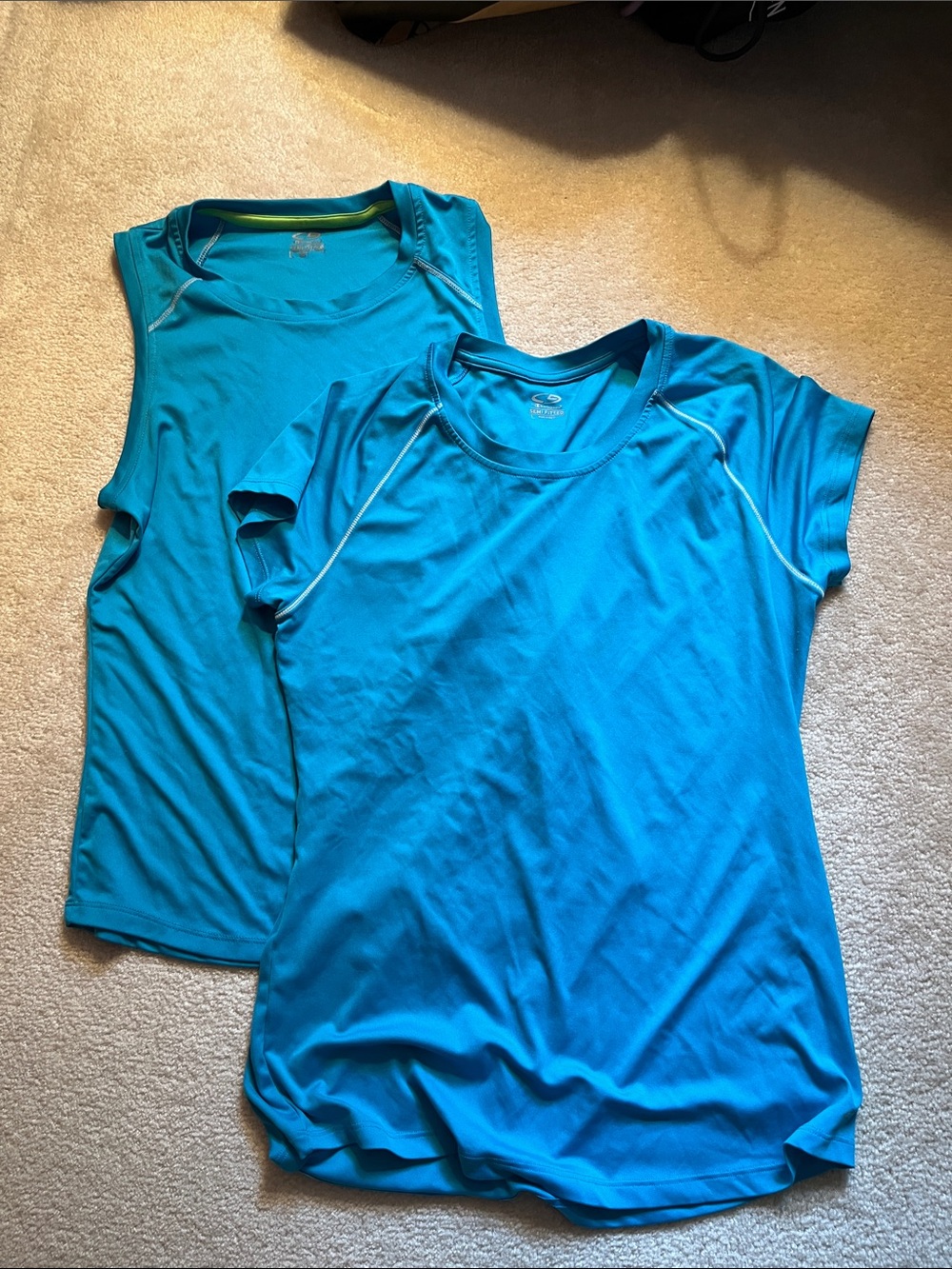 Champion Teal Active Tank and Tee Set - Blue-Teal